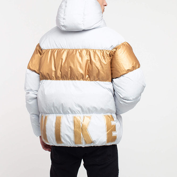 Men's Nike Casual Sports Hooded With Down Feather White Jacket CT0489-043