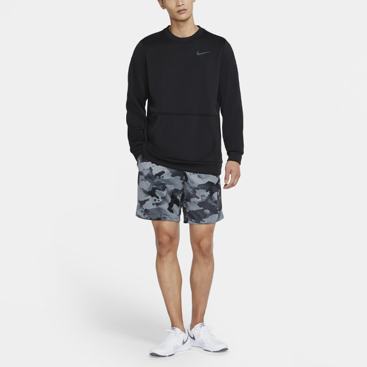 Nike Therma Training Sport Round Collar Velvet Jacket Long Sleeve Men's Black CU7272-010