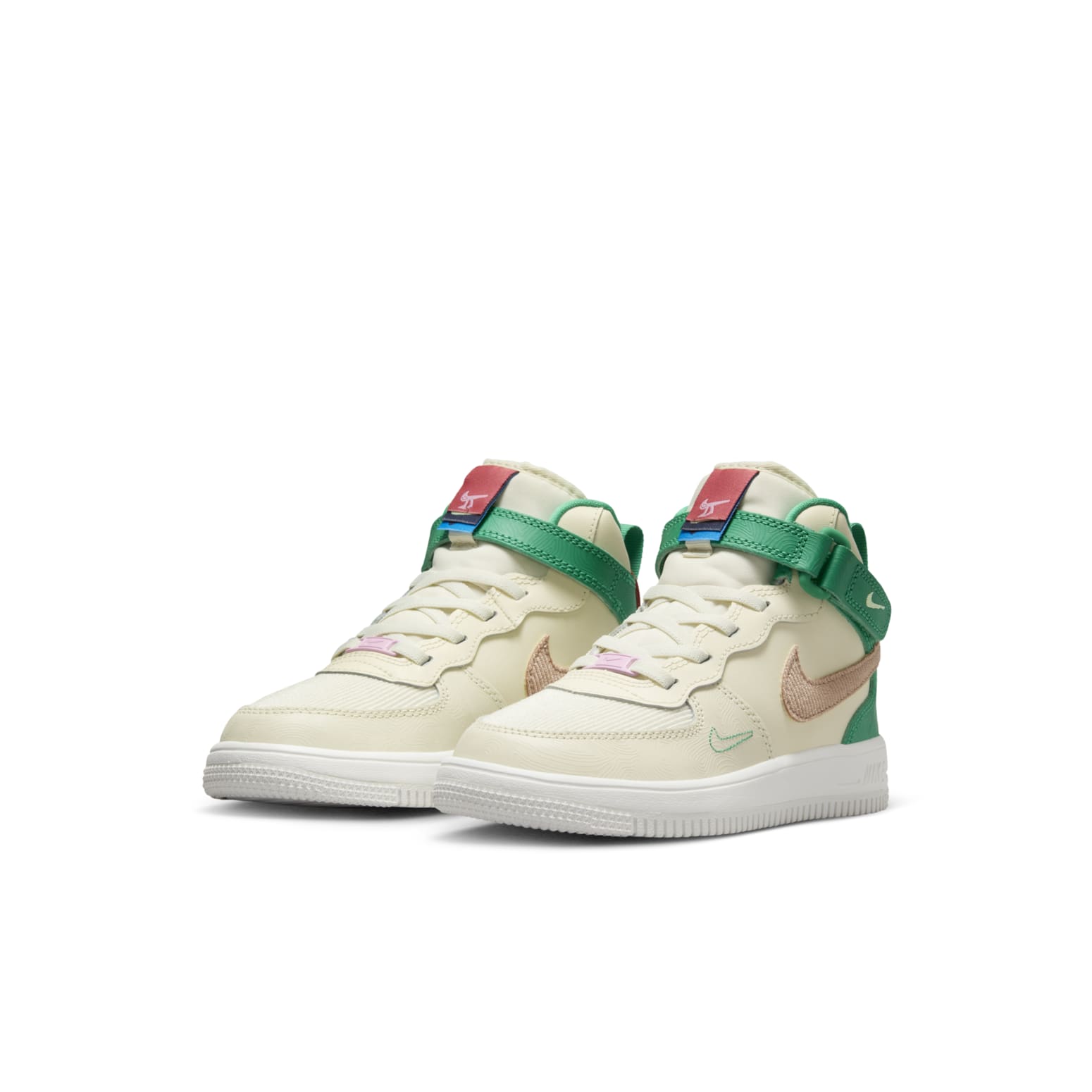 (PS) Nike Force 1 Mid SE EasyOn 'Coconut Milk Pink Green' FQ3694-100