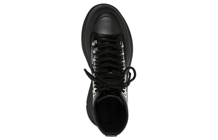 (WMNS) Alexander McQueen Tread Slick Boots 'Black Silver' 733063WHSWY1090
