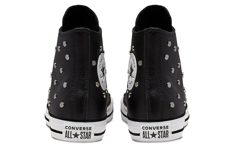 (WMNS) Converse Chuck Taylor All Star Studs High Top Leather Spot Rivet Black 565849C