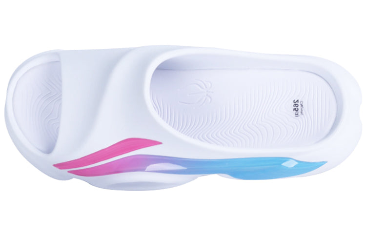 (WMNS) Li-Ning 8 PE Courtside Sport Slides 'White Blue' ABTS010-1