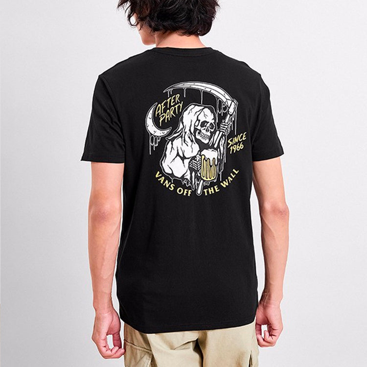 Men's Vans Skeleton Anime Printing Short Sleeve Black VN0A4MLYBLK
