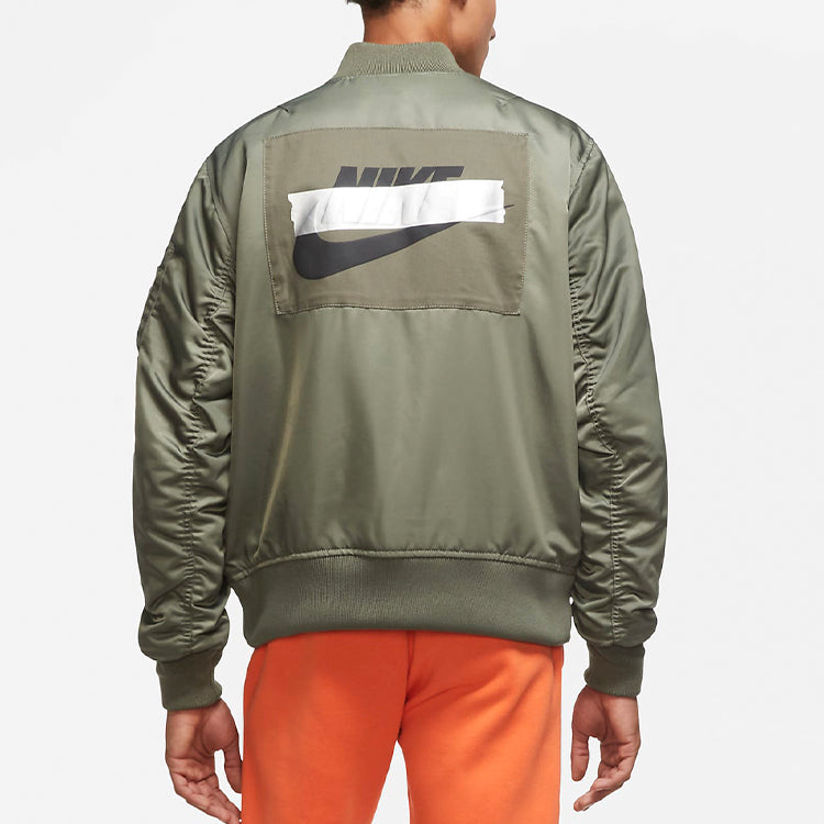 Nike Nsw Punk 3D logo aviator Jacket US Edition Gray Green CZ1670-380