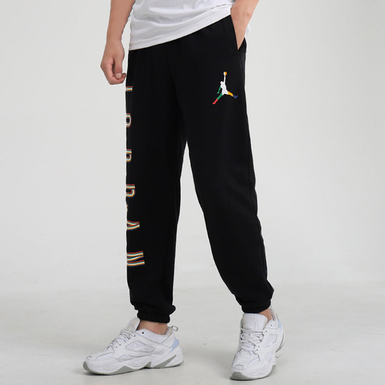 Air Jordan Colorful Flying Man logo Printing Sports Long Pants Black CZ5469-011