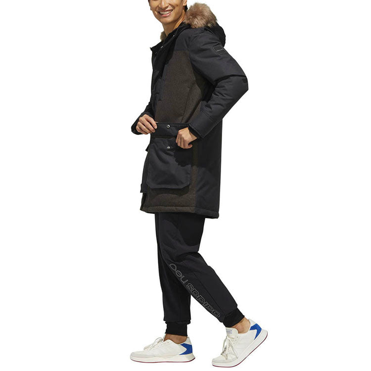 adidas neo protection against cold Stay Warm Cozy Breathable Down Jacket Black EI4393