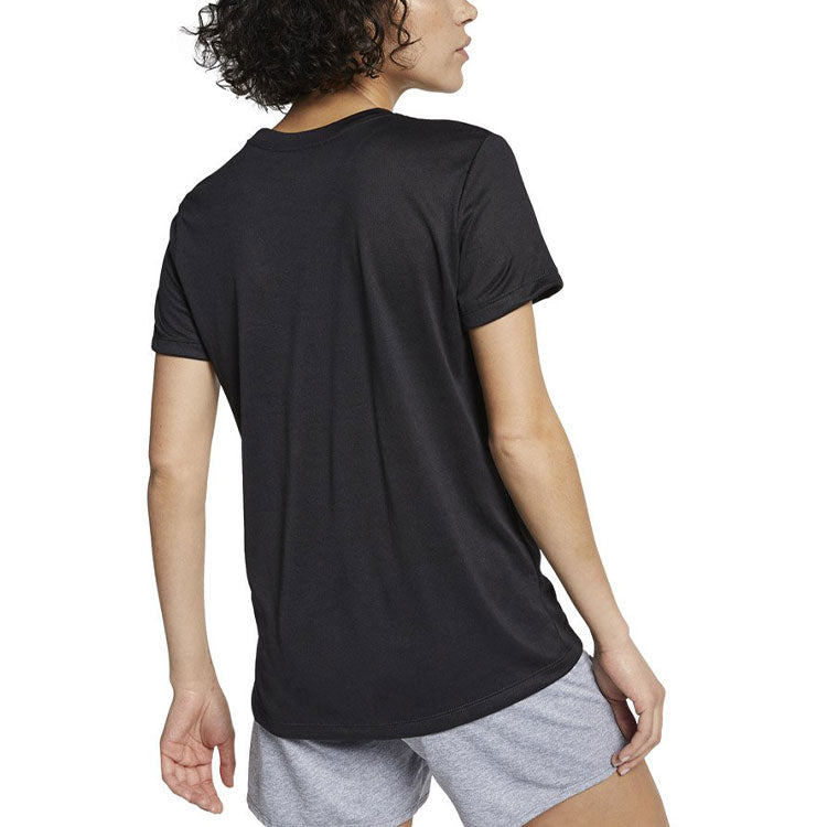 (WMNS) Nike Quick Dry Side Round Neck Pullover Short Sleeve Black AQ3210-010