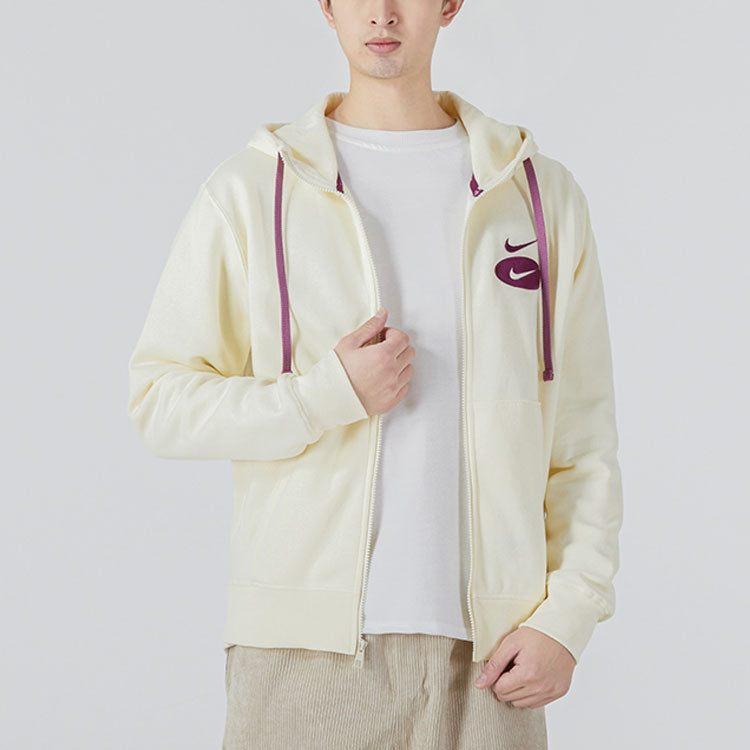 Nike Sportswear Swoosh League Logo Hoodie 'White Purple' DM5341-113