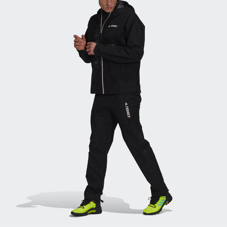 adidas Alphabet Printing Reflective Sports Hooded Jacket Black GM4828