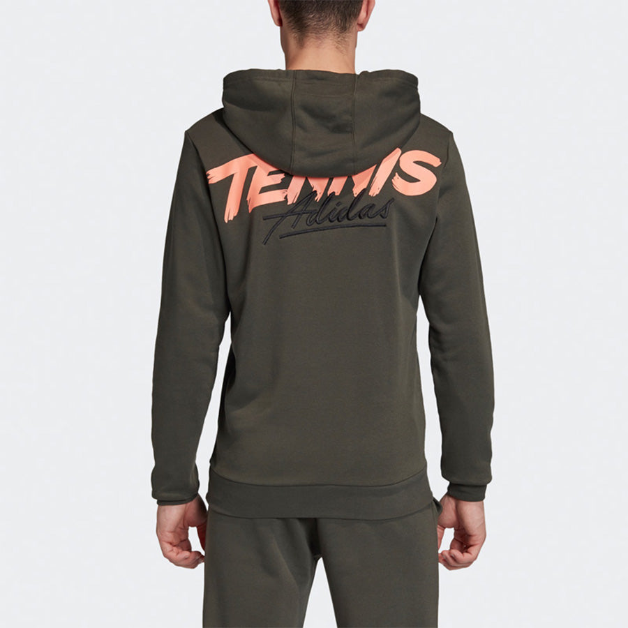 adidas Cat Graph Hood Tennis Sports Pullover Brown FM1191