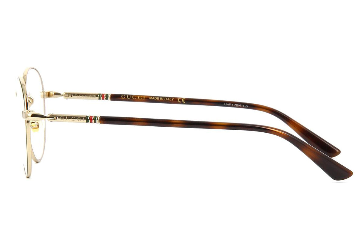 Gucci Round Enamel Ribbon Glasses Sliver GG0392O