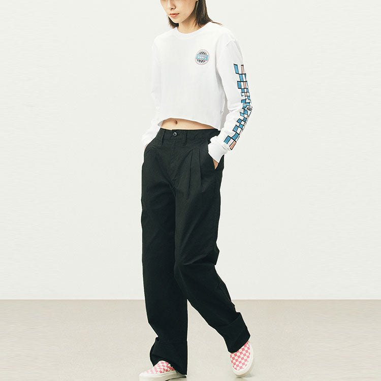 (WMNS) Vans Back Grid Logo Printing Long Sleeves White T-Shirt VN0A5DVPYB2