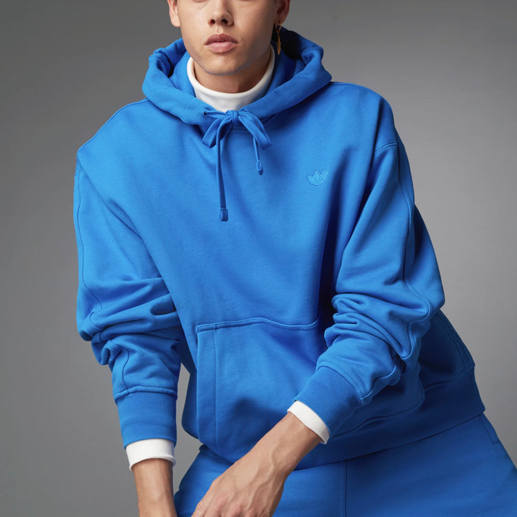 adidas originals Blue Version Series Solid Color Cotton hooded Pullover Sports H33459