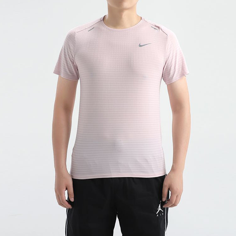 Nike Techknit Ultra Light Breathable Running Short Sleeve Pink Light pink CJ5345-663