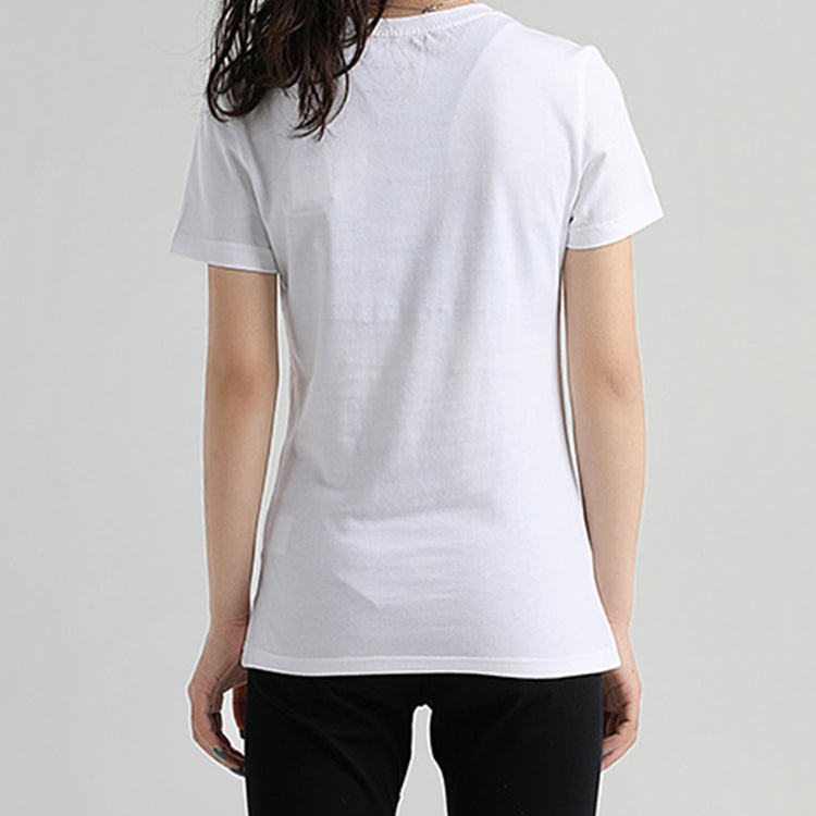 (WMNS) adidas neo Alphabet Casual Round Neck Short Sleeve White GJ7918