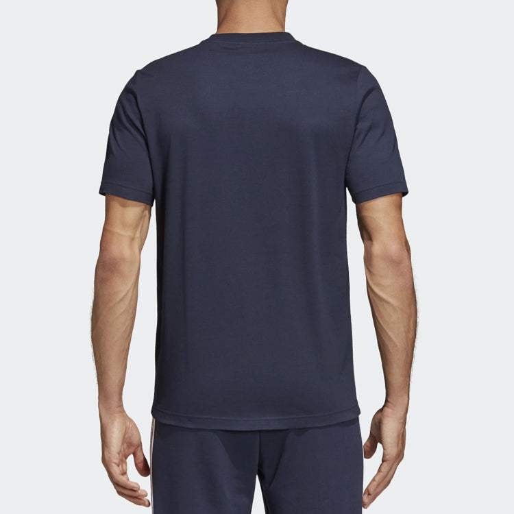adidas E Pin Tee Sports Round-neck Short-sleeve Tee Men Blue/White DU0369