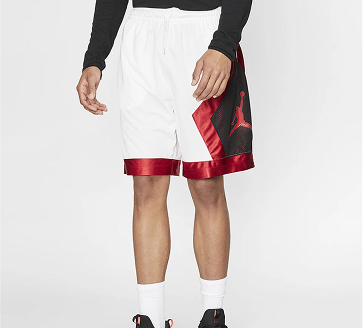 Air Jordan Jumpman Diamond Mesh Splicing Basketball Shorts White AV3207-100