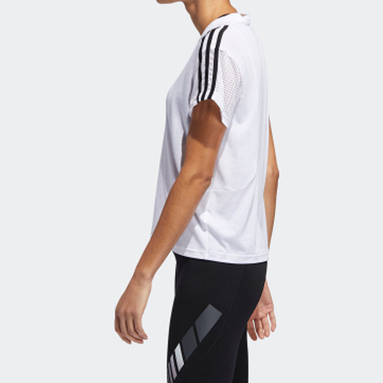 (WMNS) adidas Training Round Neck Pullover Short Sleeve 'White' EA3354