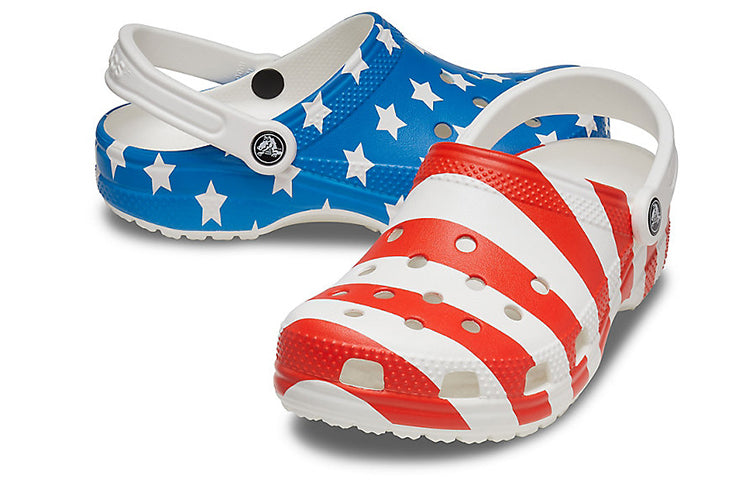 (WMNS) Crocs USA Pattern Printing Lightweight Cozy Sandals Blue Red 205974-94S