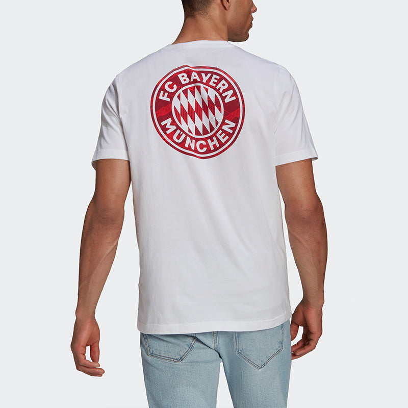 adidas Fcb Str Tee Alphabet Printing Soccer/Football Sports Short Sleeve White GR0705