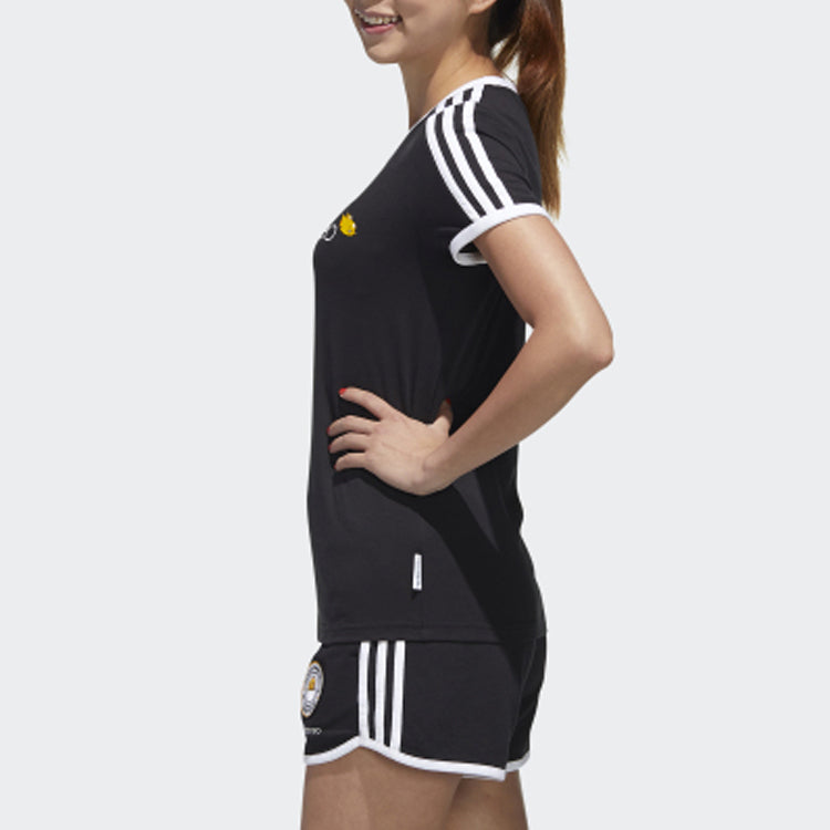(WMNS) adidas neo Yellow Crossover Sports Short Sleeve Black GL7212