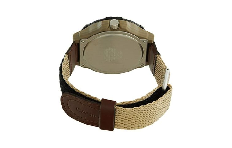 Men's CASIO Waterproof Quartz Luminous Dial 28.4mm Nylon Strap Watch Mens Khaki Analog MRW-210HB-5BVCF