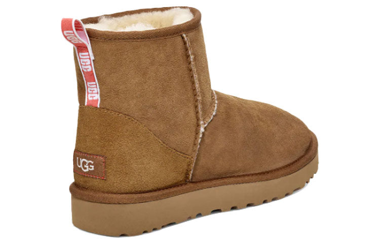 (WMNS) UGG Classic Mini II Graphic Logo Fleece Lined Brown 1110083-CNCRL