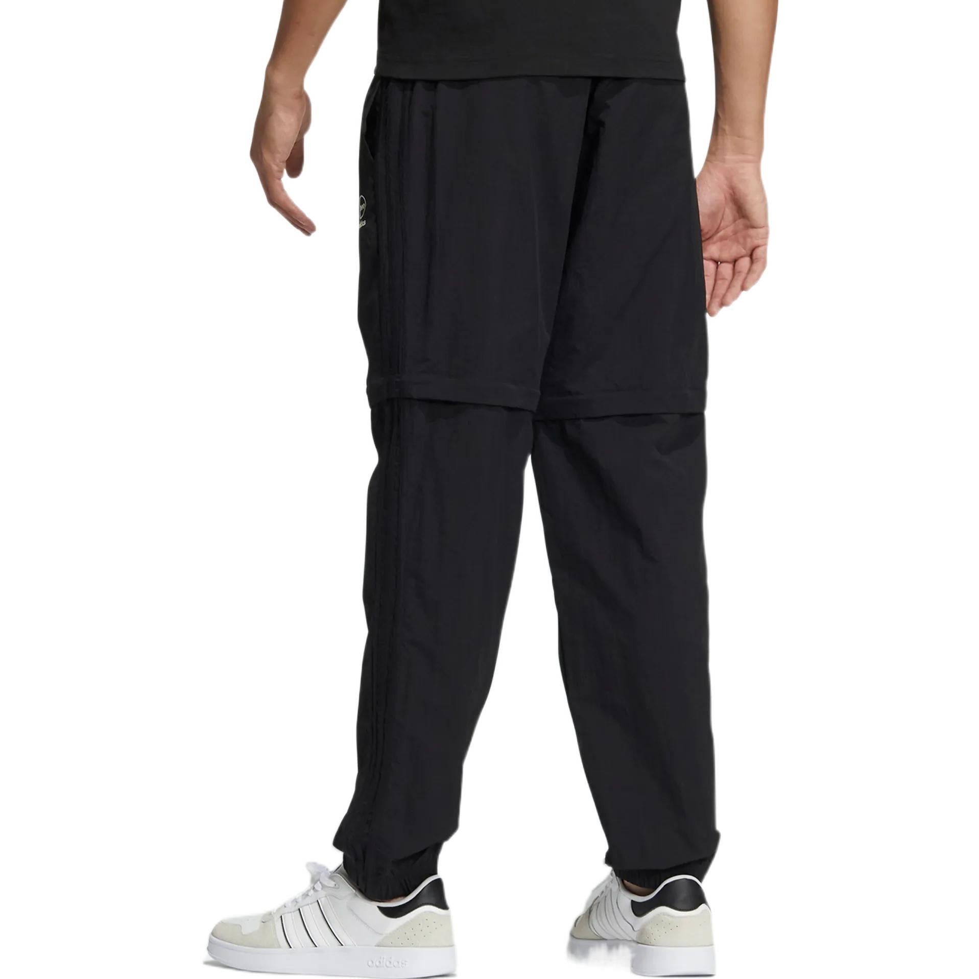 Men's adidas neo SW 2N1 TP Woven Bundle Feet Detachable Sports Pants/Trousers/Joggers Black HC9734