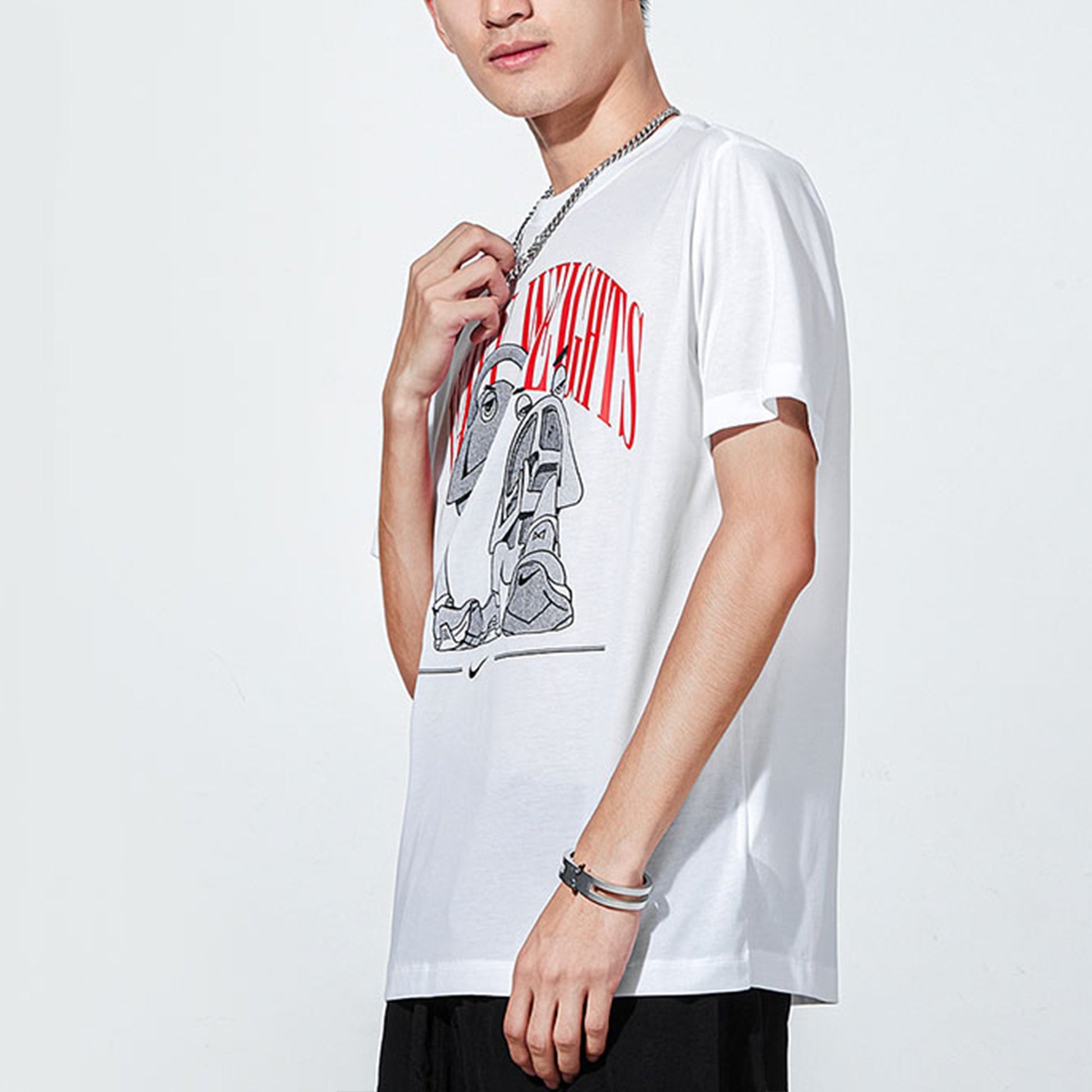 Men's Nike Cartoon Printing Sports Round Neck Short Sleeve White T-Shirt DD6907-100