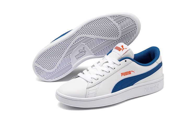 PUMA Smash V2 Jr White/Blue 365170-16