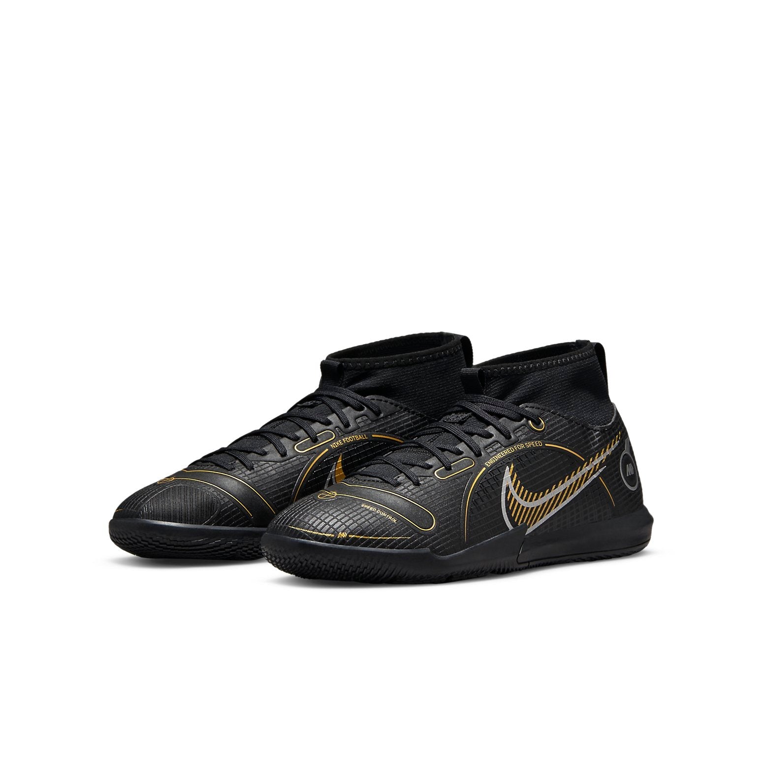 (GS) Nike Mercurial Superfly 8 Academy IC 'Black Metallic Gold' DJ2860-007