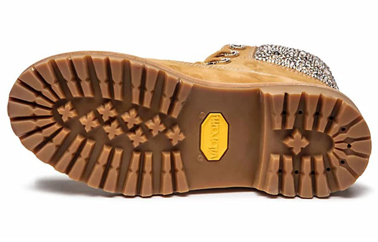 (WMNS) Timberland x Jimmy Choo 6 Inch Crystal Boots 'Wheat Nubuck with Crystals' A4274