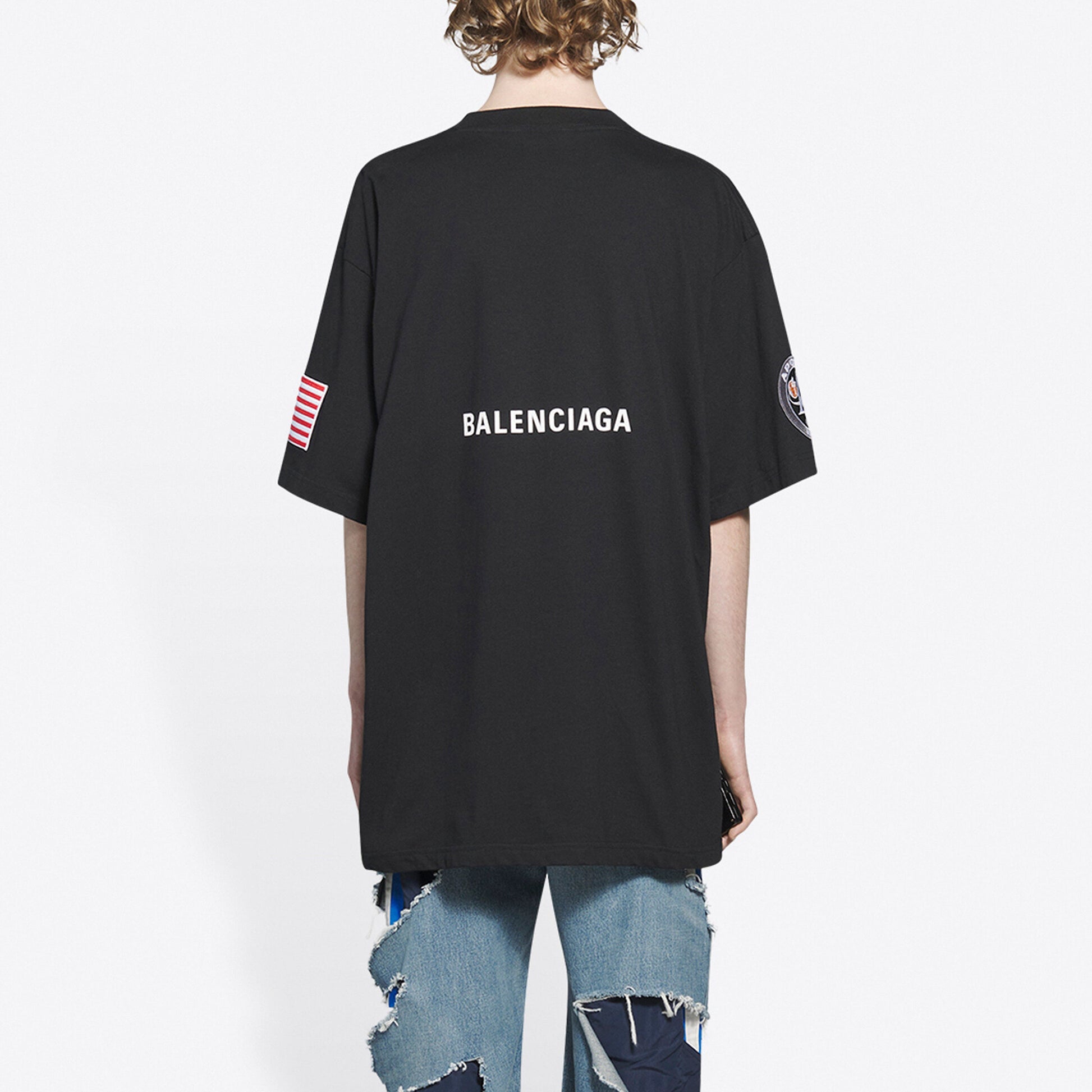 Balenciaga x NASA Crossover Space Retro Short Sleeve Tee 'Black' 651795TKVD71070