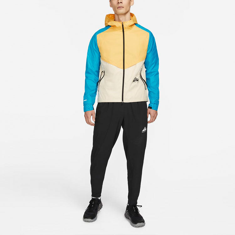 Nike Windrunner Contrast Windproof Casual Hooded Jacket For Men Yellow CZ9055-761