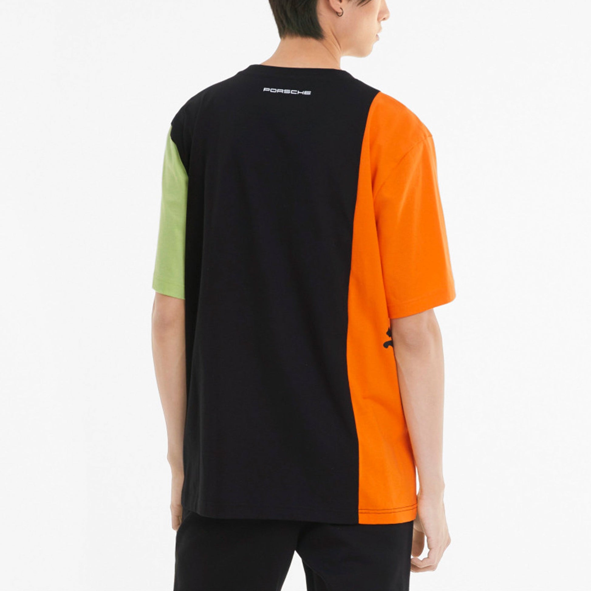 PUMA Pl Statement Colorblock Sports Round Neck Short Sleeve Black 599728-01