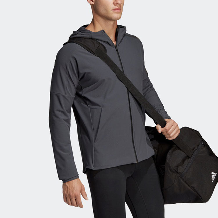 adidas Running Training Windproof Woven Hooded Jacket Gray CY5483