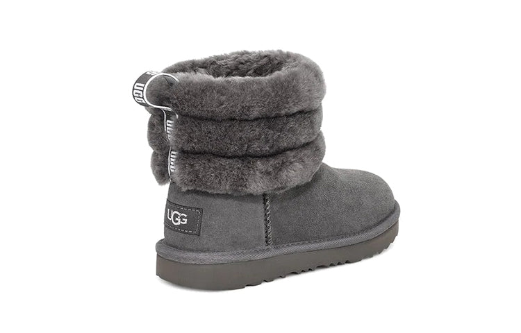 (PS) UGG Fluff Mini Quilted Fleece Lined Gray 1103612T-CHRC