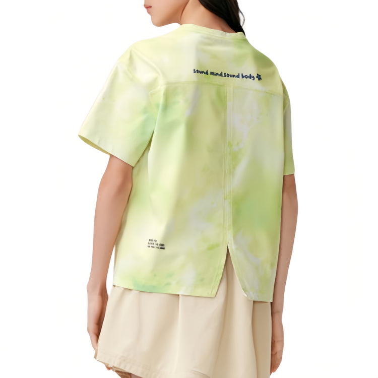 (GS) ASICS Logo T-Shirt 'Green Yellow White' 332241174015