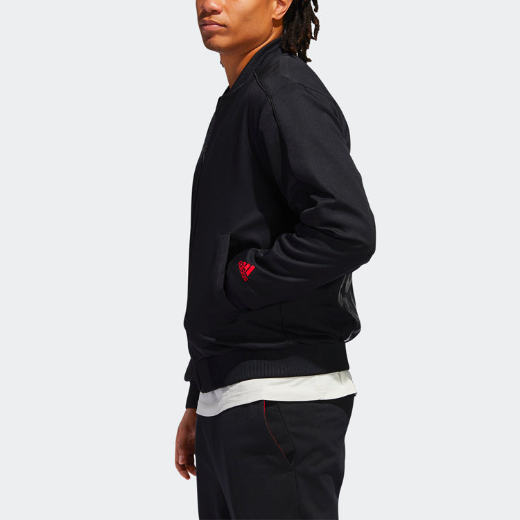 adidas CNY Rose Jkt Back Printing Basketball Sports Jacket Black GH4993