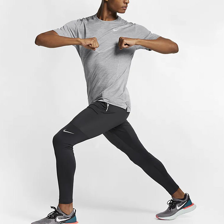 Nike Techknit Ulta Reflective Element Sports Short Sleeve Gray AJ7616-056