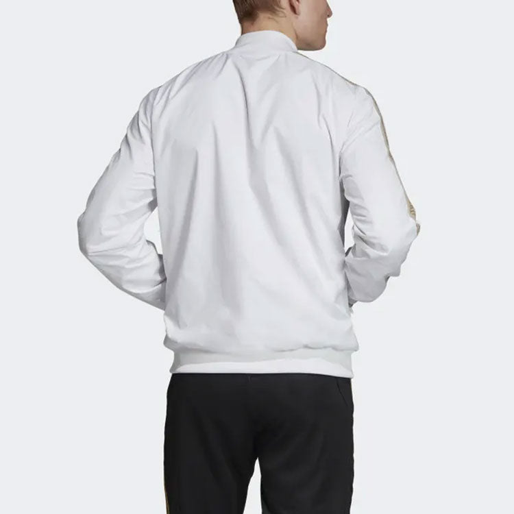 adidas Real Anthem Jkt real Madrid Soccer/Football Sports Embroidered Logo Jacket White DX8695