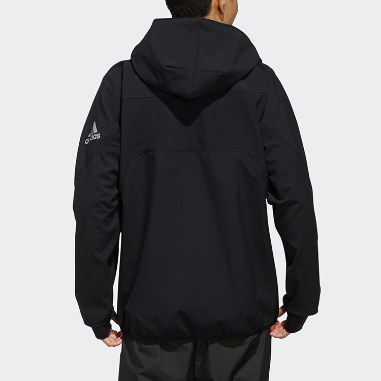 adidas M Wr Hd Jkt hooded casual Jacket Sports Black ED3726