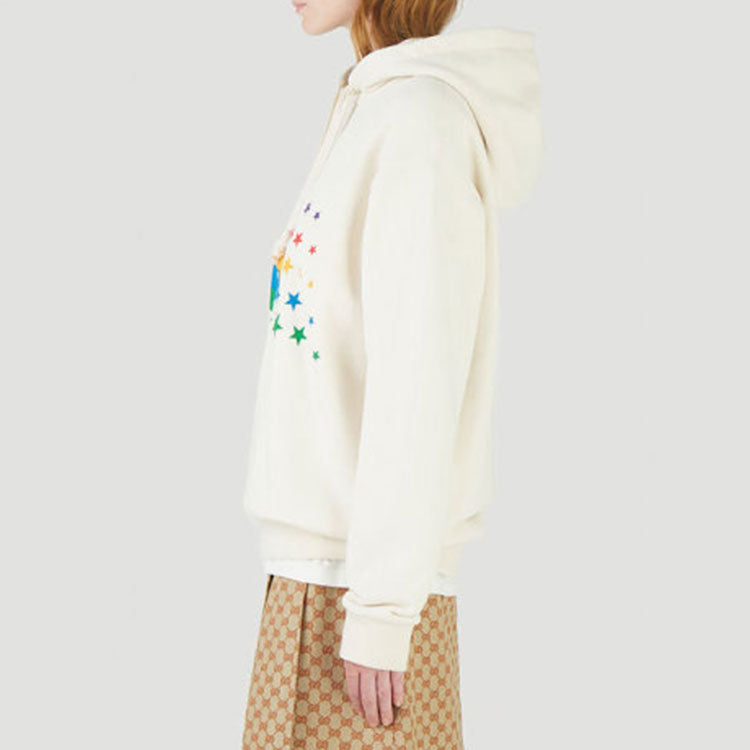 (WMNS) Gucci Rainbow Star Hoodie 'Beige' 615061-XJDF7-9230