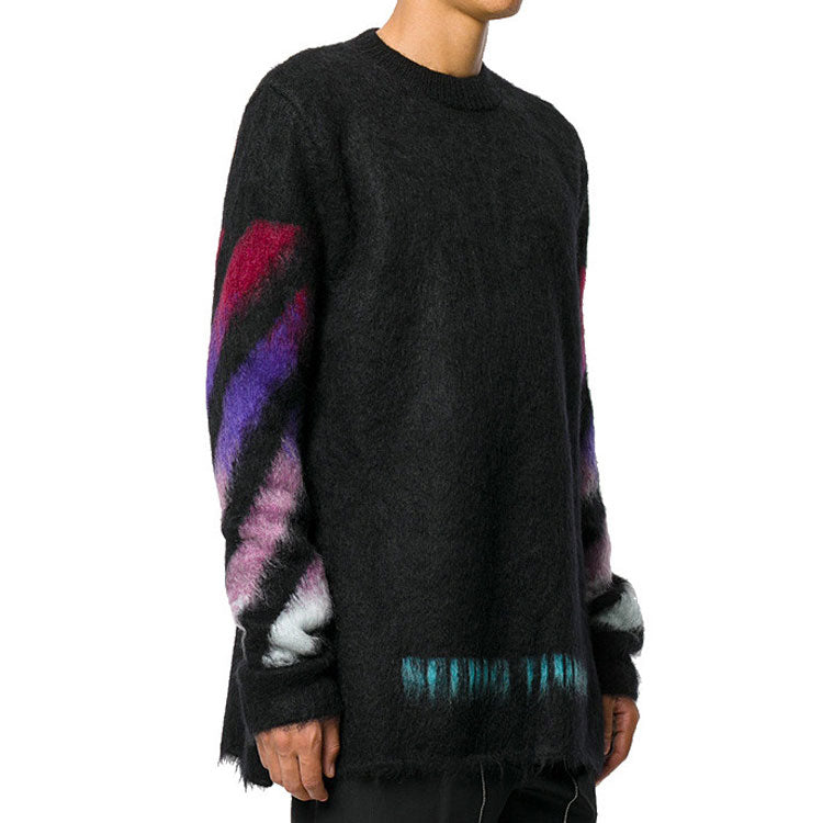Off-White Gradient Mohair Sweater Men Black OMHA036F176500041024