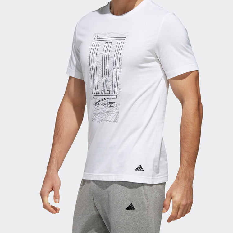 Men's adidas Sports Round Neck White T-Shirt DY8740