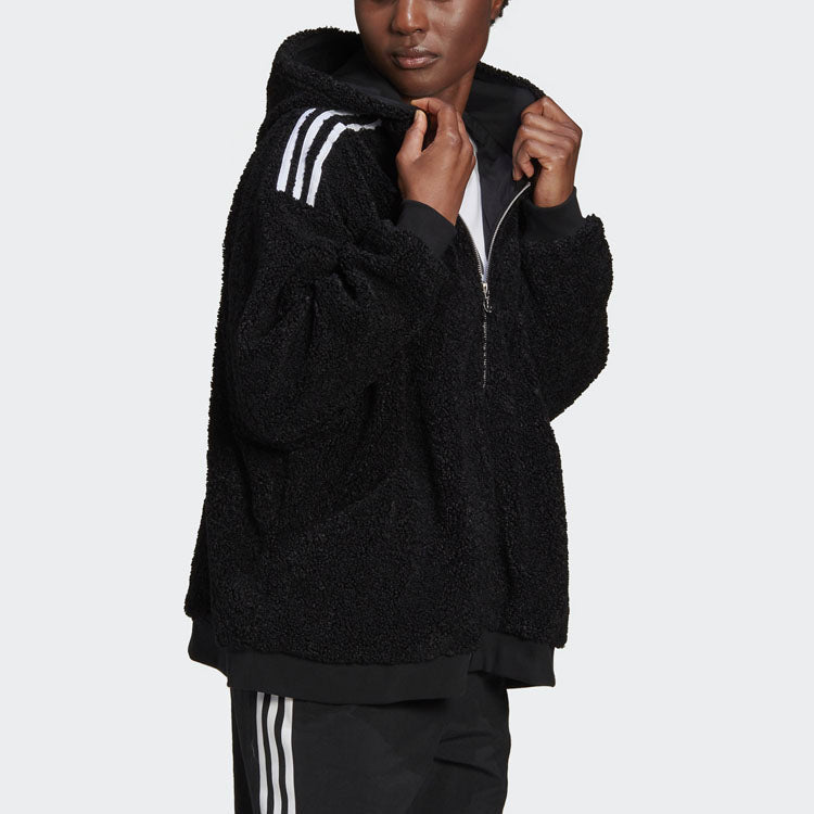 (WMNS) adidas originals Full Zip Hooded Jacket Black FU3825