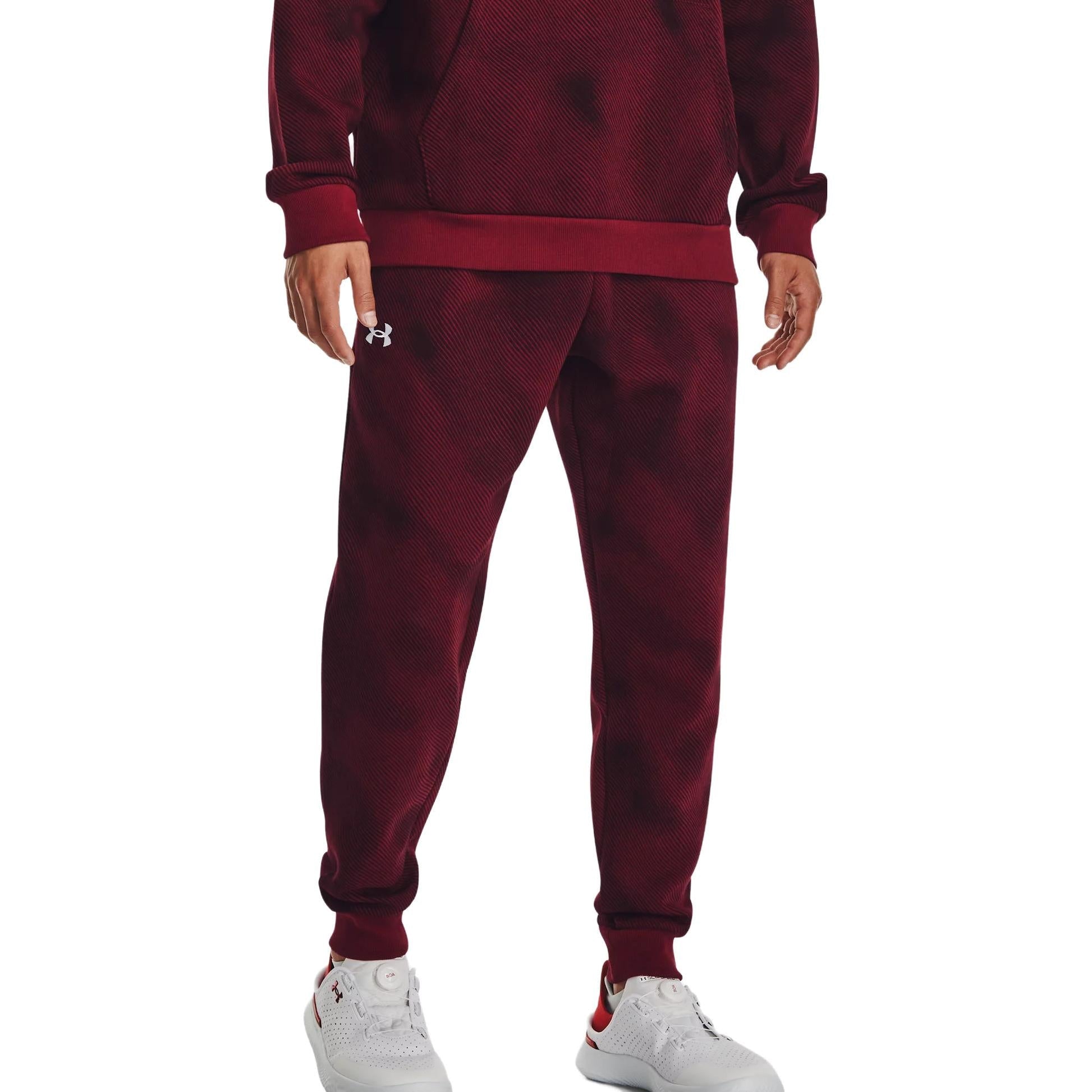 Under Armour Rival Fleece Printed Joggers 'Burgundy' 1379777-600