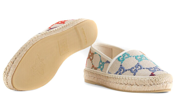 (WMNS) Gucci Blue GG Linen Espadrilles 'Beige Multicolor' 678036-UFT70-8470