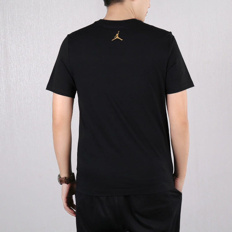 Air Jordan Jumpman Flying Man Logo Printing Short Sleeve Black CK1189-010