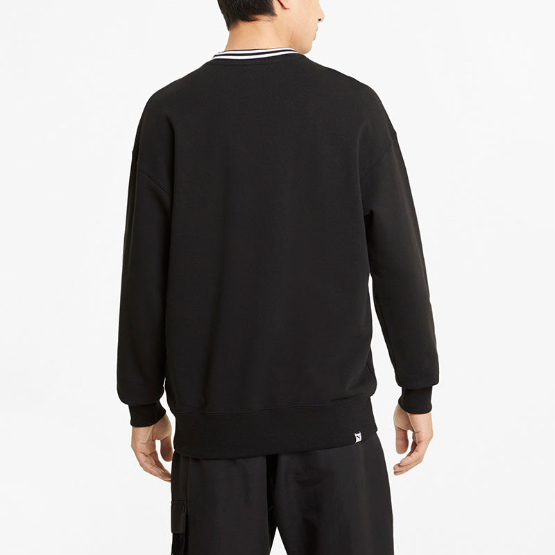 PUMA Small Logo Crew Neck Sweatshirts 'Black White' 531426-01